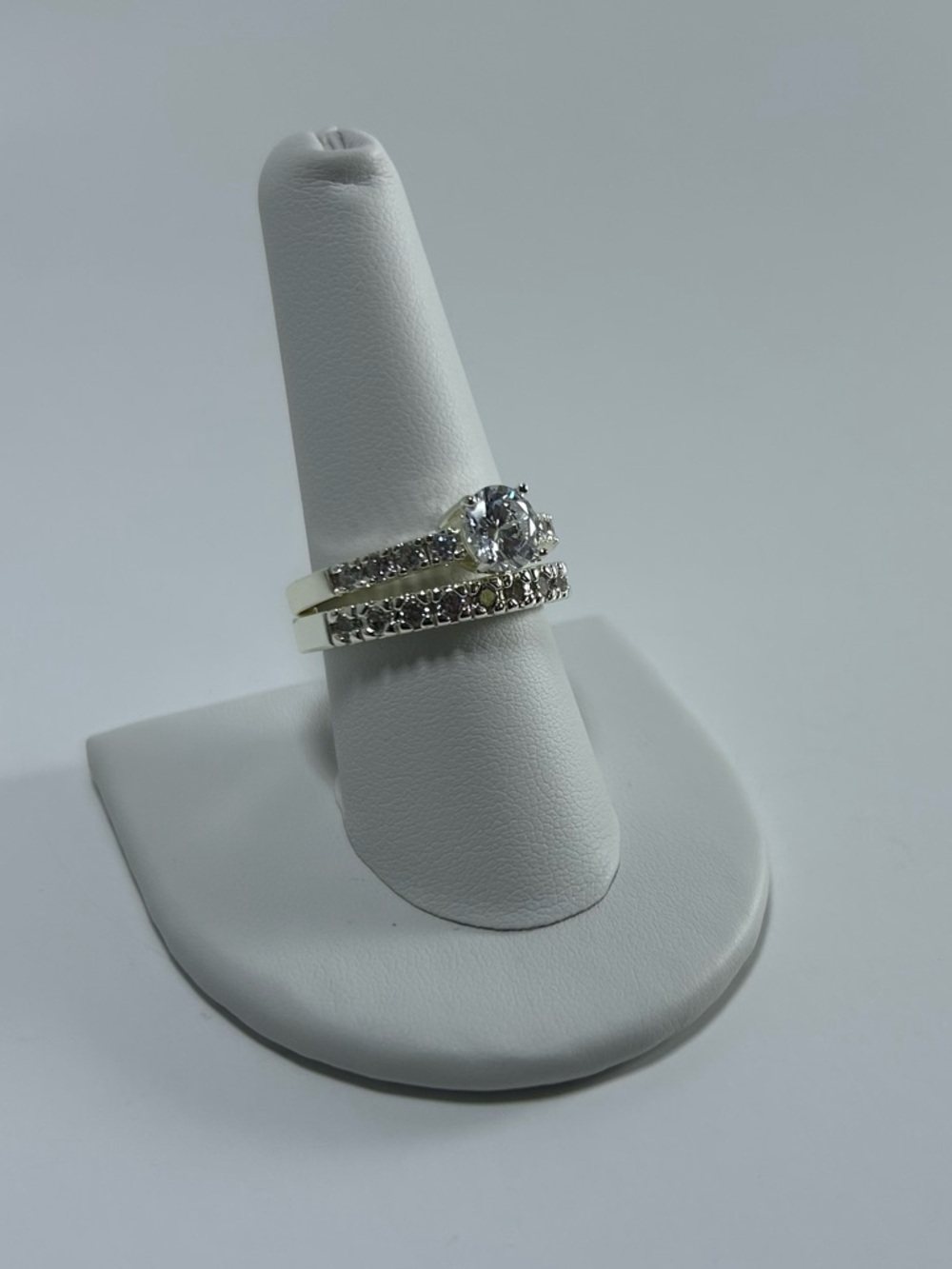 Charter Club Silver-Tone CZ Bridal Ring Set - Size 9